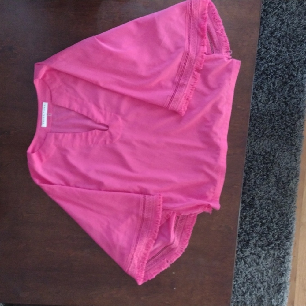 Pink fringe top